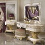 Casa Padrino Luxus Barock Schminkkommoden Set Wei� / Beige / Gold - Barock M�bel