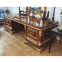 Casa Padrino Luxus Barock Massivholz Schreibtisch Braun / Gold 240 cm - Prunkvoller Barock B�rotisch - Barock B�ro M�bel