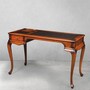 Casa Padrino Luxus Barock Massivholz Schreibtisch Braun 126 cm - Massivholz B�ro M�bel - Barock B�ro M�bel