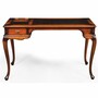 Casa Padrino Luxus Barock Massivholz Schreibtisch Braun 126 cm - Massivholz B�ro M�bel - Barock B�ro M�bel