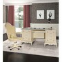 Casa Padrino Luxus Barock Schreibtisch Creme / Silber 180 cm - Made in Italy