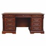 Casa Padrino Luxus Barock Massivholz Schreibtisch mit 9 Schubladen Braun 162 cm - Barockstil B�rotisch - Barock B�ro M�bel