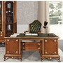Casa Padrino Luxus Barock Schreibtisch Braun / Gold / Gr�n 180 cm - Made in Italy