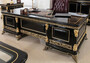Casa Padrino Luxus Barock Schreibtisch Schwarz / Gold - Prunkvoller Massivholz B�rotisch - Barock B�rom�bel - Edel & Prunkvoll