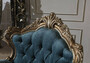 Casa Padrino Luxus Barock Sessel Blau / Gold 97 x 90 x H. 115 cm - Wohnzimmer Sessel mit elegantem Muster und dekorativem Kissen - Barock Wohnzimmer M�bel