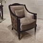 Casa Padrino Luxus Barock Sessel Grau / Rotbraun / Gold - Barockstil Wohnzimmer M�bel
