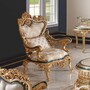Casa Padrino Luxus Barock Sessel Wei� / Gr�n / Gold - Barock Wohnzimmer & Hotel Sessel - Prunkvolle Barock M�bel