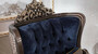 Casa Padrino Luxus Barock Sessel Royalblau / Grau / Dunkelbraun / Gold - Handgefertigter Barockstil Wohnzimmer Sessel mit elegantem Muster - Barock Wohnzimmer M�bel - Edel & Prunkvoll