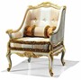 Casa Padrino Luxus Barock Sessel Elfenbein / Gold - Made in Italy 
