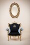 Casa Padrino Luxus Barock Sessel Pomp��s von Harald Gl��ckler Schwarz / Wei� / Gold - 95 x 80 x 105 cm