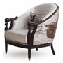 Casa Padrino Luxus Barock Sessel Creme / Dunkelbraun / Gold 85 cm - Barockstil M�bel