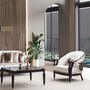 Casa Padrino Luxus Barock Sessel Creme / Dunkelbraun / Gold 85 cm - Barockstil M�bel