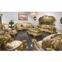 Casa Padrino Luxus Barock Sessel Grau / Gold - Barock Wohnzimmer & Hotel Sessel - Prunkvolle Barock M�bel