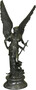 Casa Padrino Luxus Bronze Skulptur Kriegsg�ttin mit Fl�geln und Schwert Grau 48 x 26 x H. 94 cm - Bronzefigur - Dekofigur - Deko Accessoires - Luxus Kollektion 