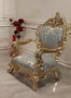 Casa Padrino Luxus Barock Sessel mit elegantem Muster T�rkis / Rosa / Gold - Wohnzimmer M�bel im Barockstil - Edel & Prunkvoll