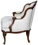 Casa Padrino Luxus Barock Sessel mit elegantem Muster Wei� / Dunkelbraun - Wohnzimmer Sessel im Barockstil - Barock Wohnzimmer M�bel - Edel & Prunkvoll
