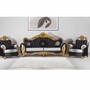 Casa Padrino Luxus Barock Sessel mit Glitzersteinen Schwarz / Silber / Gold - Barockstil M�bel