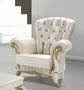 Casa Padrino Barock Sessel mit Glitzersteinen Champagnerfarben / Creme / Gold 112 x 85 x H. 112 cm - Wohnzimmer M�bel - Edel & Prunkvoll