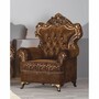 Casa Padrino Luxus Barock Sessel mit Glitzersteinen Braun / Gold - Barockstil M�bel