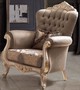 Casa Padrino Luxus Barock Wohnzimmer Sessel mit Kissen Taupe / Bronze / Gold 95 x 75 x H. 120 cm - Barock M�bel