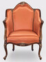Casa Padrino Luxus Barock Sessel Orange / Dunkelbraun / Bronze - Prunkvoller Wohnzimmer Sessel im Barockstil - Barock Wohnzimmer M�bel - Edel & Prunkvoll