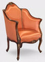 Casa Padrino Luxus Barock Sessel Orange / Dunkelbraun / Bronze - Prunkvoller Wohnzimmer Sessel im Barockstil - Barock Wohnzimmer M�bel - Edel & Prunkvoll
