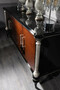 Casa Padrino Luxus Barock Sideboard Braun / Schwarz / Silber - Edler Massivholz Schrank mit 4 T�ren - Barock M�bel