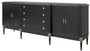 Casa Padrino Luxus Barock Sideboard Schwarz / Antik Gold 235 x 55 x H. 95 cm - Edler Wohnzimmer Schrank mit 4 T�ren und 4 Schubladen - Barock M�bel 