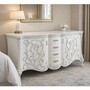 Casa Padrino Luxus Barock Sideboard Wei� / Silber 227 cm - Barock M�bel - Made in Italy