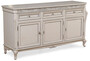 Casa Padrino Luxus Barock Sideboard Grau - Prunkvoller Massivholz Schrank mit 3 Schubladen und 3 T�ren - Luxus M�bel im Barockstil - Barock M�bel - Edel & Prunkvoll