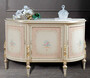 Casa Padrino Luxus Barock Sideboard Cremefarben / Rosa / Mehrfarbig / Gold - Edler Massivholz Schrank mit 3 T�ren - Barock M�bel - Luxus Qualit�t - Made in Italy 