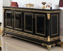 Casa Padrino Luxus Barock Sideboard Schwarz / Gold - Prunkvoller Massivholz Schrank mit 4 T�ren - Barock M�bel - Edel & Prunkvoll