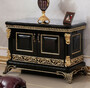 Casa Padrino Luxus Barock TV Schrank Schwarz / Gold - Prunkvolles Massivholz Sideboard mit 2 T�ren - Barock M�bel - Edel & Prunkvoll