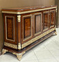 Casa Padrino Luxus Barock Sideboard Braun / Gold - Prunkvoller Massivholz Schrank mit 4 T�ren - Luxus B�ro M�bel im Barockstil - Barock M�bel - Barock B�ro Einrichtung - Edel & Prunkvoll