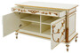 Casa Padrino Luxus Barock Sideboard Cremefarben / Wei� / Gold - Prunkvoller Massivholz Schrank mit 2 T�ren und Schublade - Barock M�bel
