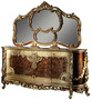 Casa Padrino Luxus Barock M�bel Set Sideboard mit Spiegel Creme / Beige / Braun / Gold - Prunkvoller Massivholz Schrank mit Wandspiegel - Edle M�bel im Barockstil - Luxus Qualit�t