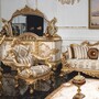 Casa Padrino Luxus Barock Sideboard mit 4 T�ren und Spiegel Wei� / Gold / Braun 280 cm - Prunkvolle Barock M�bel