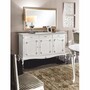 Casa Padrino Luxus Barock Sideboard mit Spiegel Wei� / Silber / Gold - Made in Italy