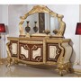 Casa Padrino Luxus Barock Sideboard mit Spiegel Wei� / Braun / Gold - Barockstil M�bel