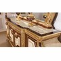 Casa Padrino Luxus Barock Sideboard mit Spiegel Wei� / Braun / Gold - Barockstil M�bel