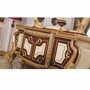 Casa Padrino Luxus Barock Sideboard mit Spiegel Wei� / Braun / Gold - Barockstil M�bel