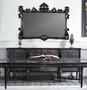 Casa Padrino Luxus Barock Sideboard mit Spiegel Grau / Schwarz - Luxus M�bel M�bel im Barockstil - Barock M�bel - Barock Einrichtung - Edel & Prunkvoll