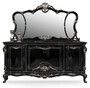 Casa Padrino Luxus Barock Sideboard mit Spiegel Schwarz / Silber - Luxus M�bel M�bel im Barockstil - Barock M�bel - Barock Einrichtung - Edel & Prunkvoll
