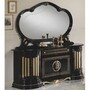 Casa Padrino Luxus Barock Sideboard mit Spiegel Schwarz / Gold - Made in Italy