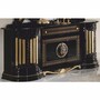 Casa Padrino Luxus Barock Sideboard mit Spiegel Schwarz / Gold - Made in Italy