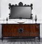 Casa Padrino Luxus Barock Sideboard mit Wandspiegel Schwarz / Dunkelbraun - Barock M�bel