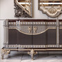 Casa Padrino Luxus Barock Sideboard Dunkelbraun / Grau / Gold 245 cm