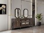 Casa Padrino Luxus Barock Sideboard und 2 Spiegel Dunkelbraun / Gold - Barock Mbel