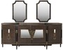 Casa Padrino Luxus Barock Sideboard und 2 Spiegel Dunkelbraun / Gold - Barock Mbel