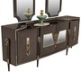 Casa Padrino Luxus Barock Sideboard und 2 Spiegel Dunkelbraun / Gold - Barock Mbel